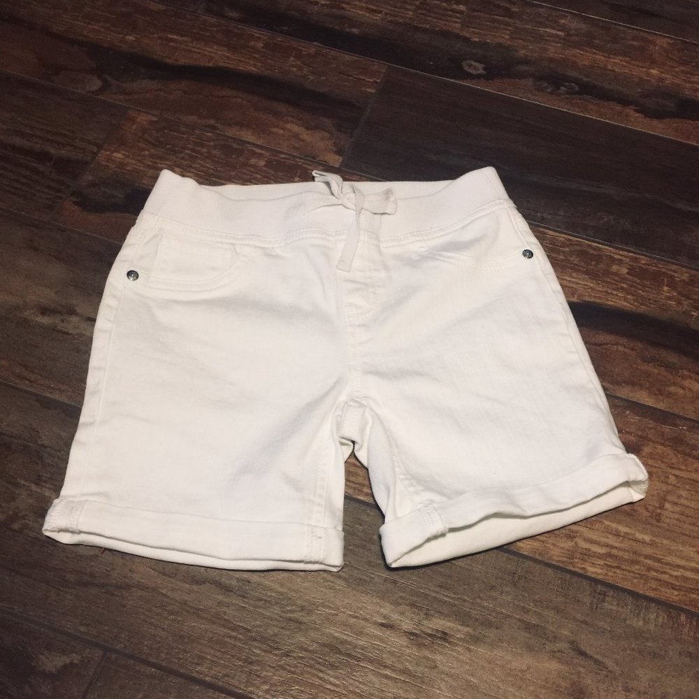 destructed knit waist girlfriend Bermuda shorts